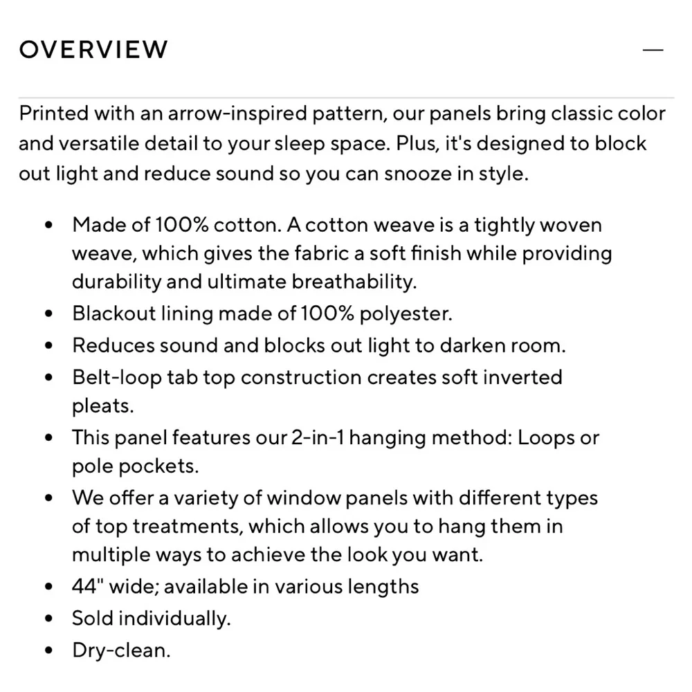 Pottery Barn Broken Arrow Blackout curtain panels